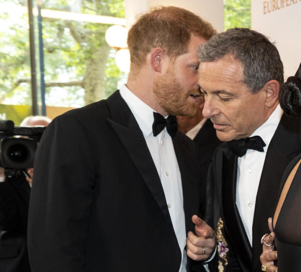 Prince Harry speaking to former Disney CEO Bob Iger (Getty Images)