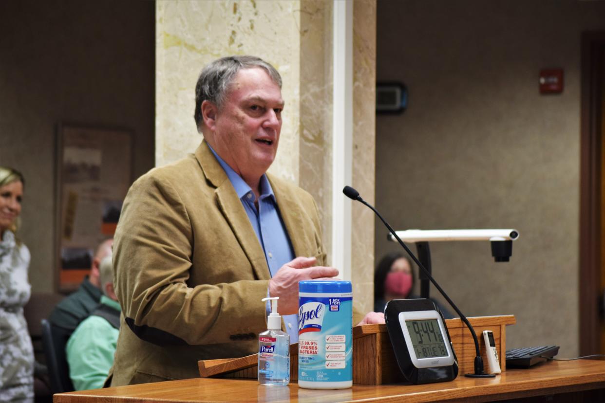 Jon Carroll, member of the board for the Lyons Fairgrounds, talks about the "positive" future of Lyons Fairgrounds event venue at a Minnehaha County Commission meeting on Tuesday, January 18, 2022.