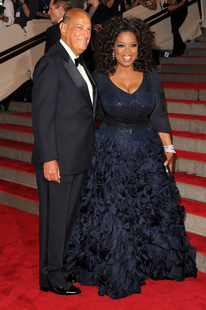 Designer Oscar de la Renta and Oprah attend the Costume Institute Gala Benefit to celebrate the opening of the "American Woman: Fashioning a National Identity" exhibition at The Metropolitan Museum of Art on May 3, 2010 in New York City.