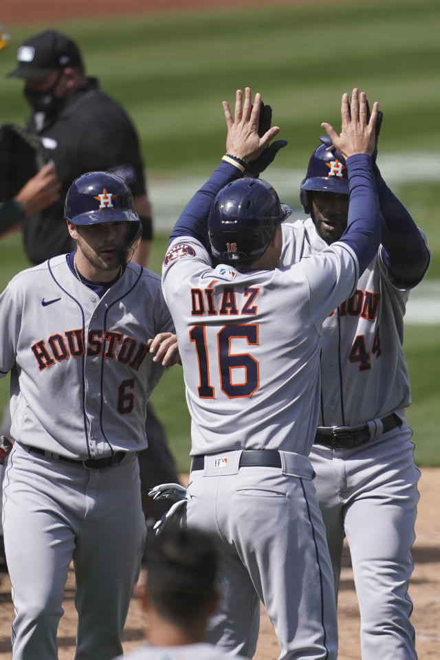 Astros Alvarez misses another game after jamming finger