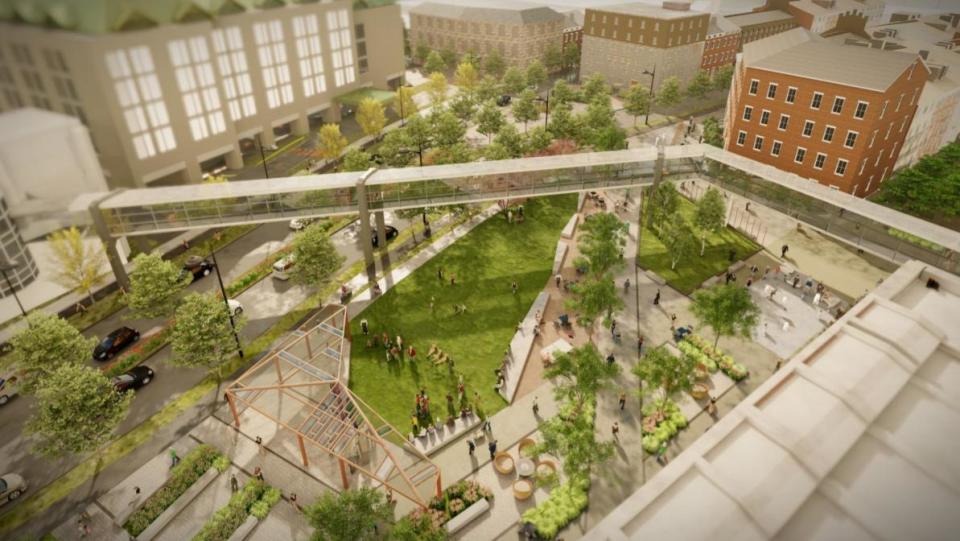 Proposed redevelopments for the Cogswell District will include more green space.