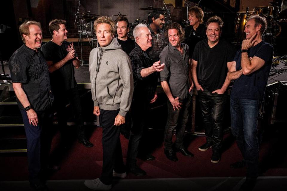 Chicago, from left: Lee Loughnane, Keith Howland, Robert Lamm, Ray Herrmann, Jimmy Pankow, Ray Yslas, Brett Simons, Wally Reyes Jr., Lou Pardini and Neil Donell.