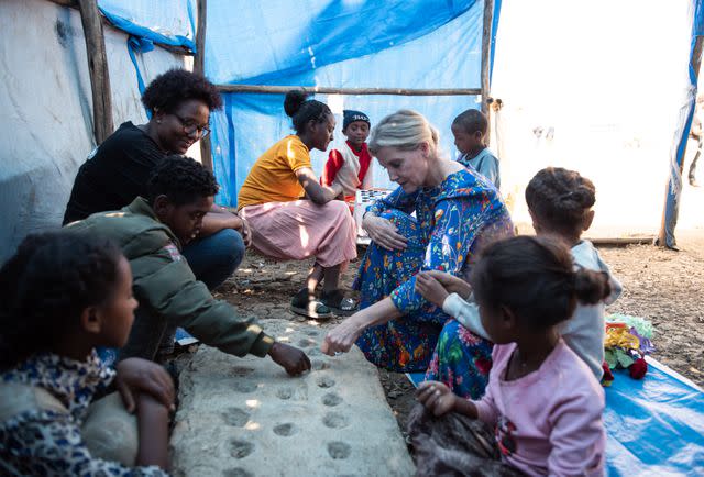 <p>UNICEF Ethiopia 2023 Demissew Bizuwerk</p> Sophie, Duchess of Edinburgh joins the women and kids at the camp in Tigray, Ethiopia