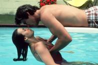 <p>Richard Gere and Valeria Kaprisky film a scene from the 1983 thriller <em>Breathless. </em></p>
