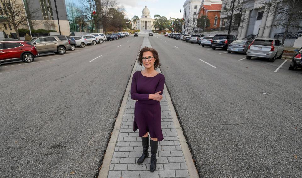 Carla Crowder stands Jan. 9 on Dexter Avenue in downtown Montgomery.