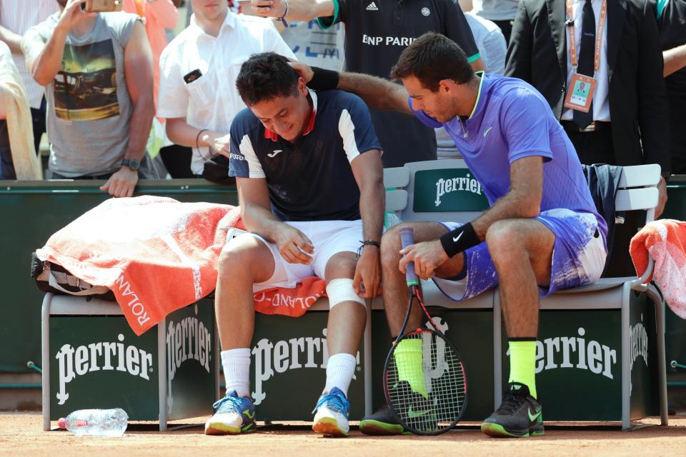 Del Potro offers support to Almagro, who also pulled out of the Italian Open because of a knee injury this month. (Photo: THOMAS SAMSON via Getty Images)