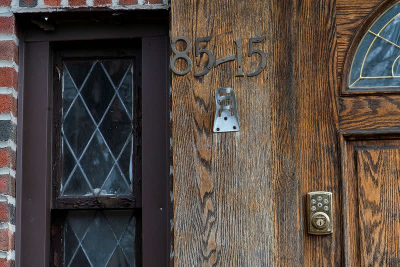 The childhood home of U.S. President Donald Trump is seen in the Jamaica Estates section of Queens borough of New York