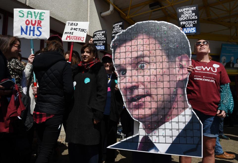 Mr Hunt was unpopular with junior doctors when he was health minister, who took strike action over hours and pay in 2016 (PA)
