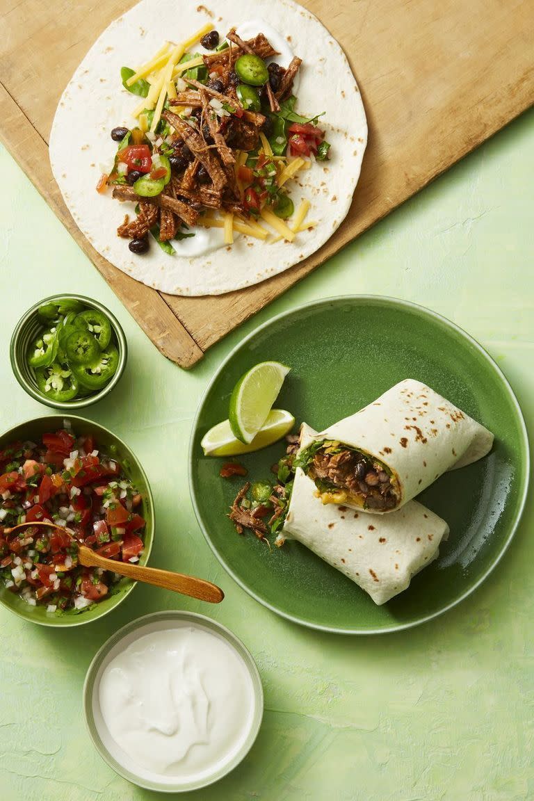 Smoky Shredded Beef Burritos