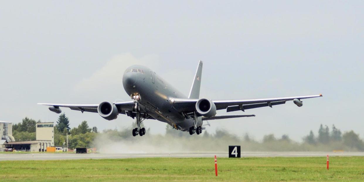 US Air Force KC-46 Pegasus refueling tanker