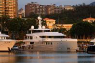 The yacht "Event" is docked in Hong Kong