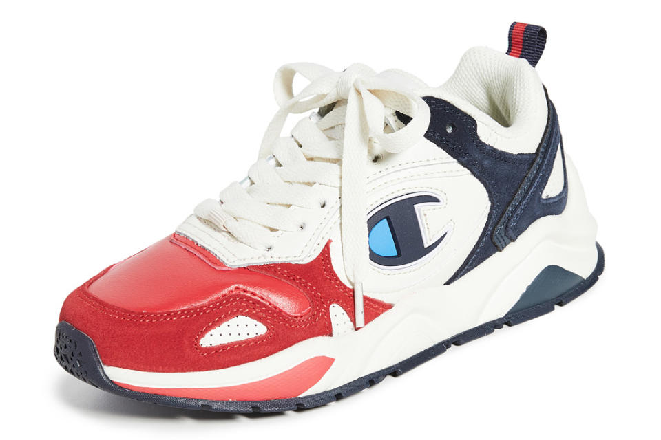 champion, sneakers, red, blue