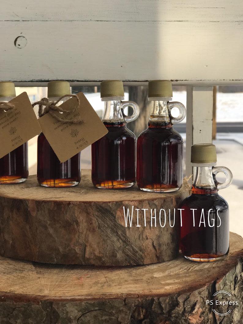 Personalized Maple Syrup Wedding Bottles