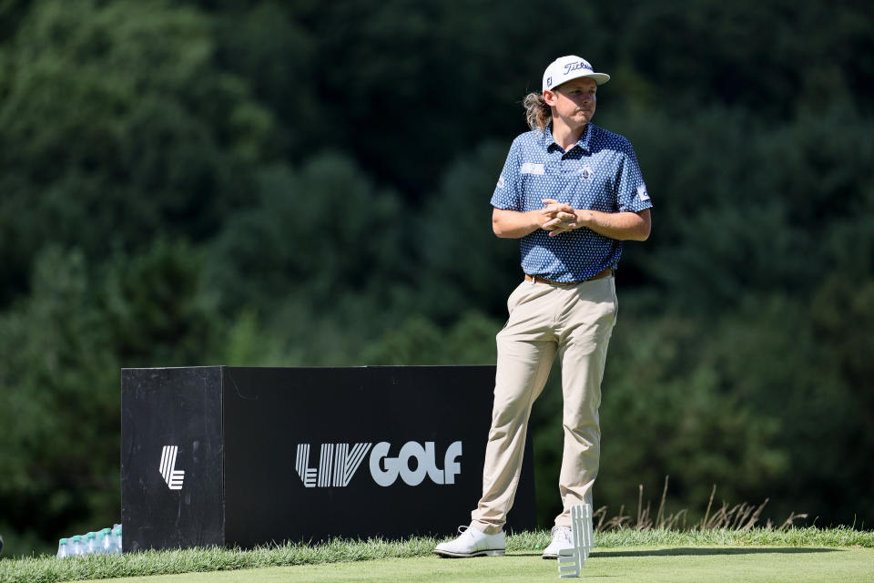 Cameron Smith of Australia during the pro-am prior to the LIV Golf Invitational – Boston at The Oaks golf course at The International on September 01, 2022, in Bolton, Massachusetts. (Photo by Andy Lyons/Getty Images)