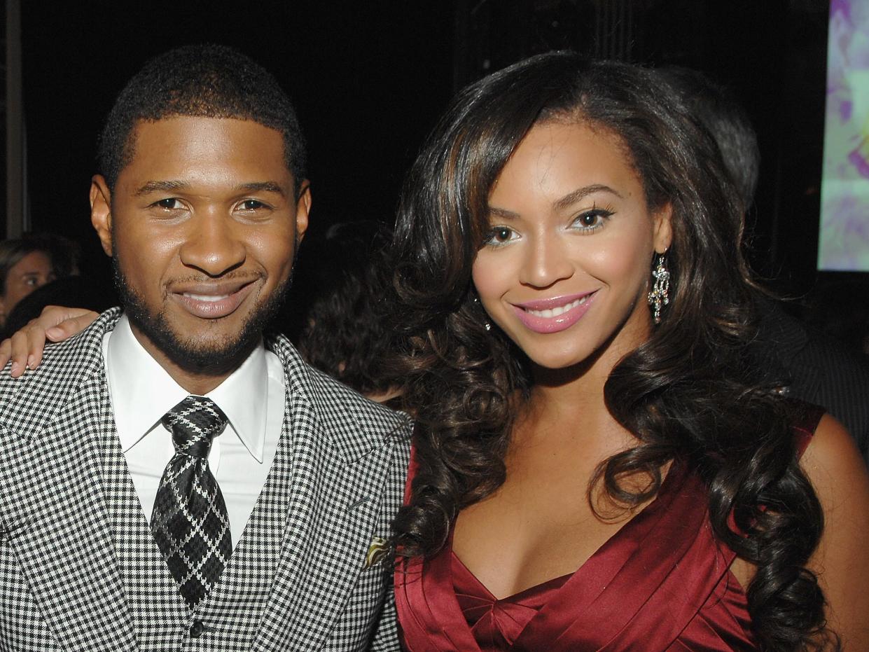 Usher and Beyonce attend the party for Usher's New Fragrances: Usher for Men & Usher for Women at Cipriani on September 25, 2007 in New York City