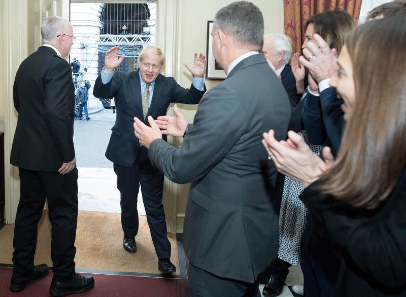 Britain's PM Johnson returns to Downing Street, London