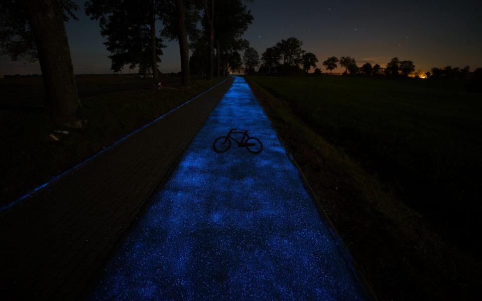 Glowing Bike Path in Poland