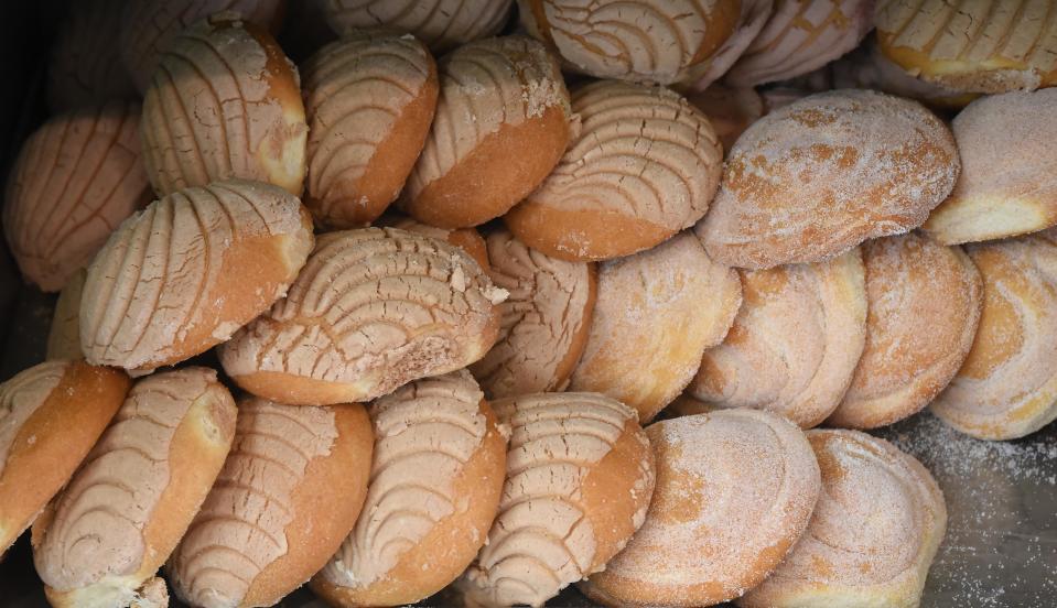 A tray of la conchas (a sweet Mexican delicacy) are displayed at the new Mexican bakery Casa Cafe in Millcreek Township.