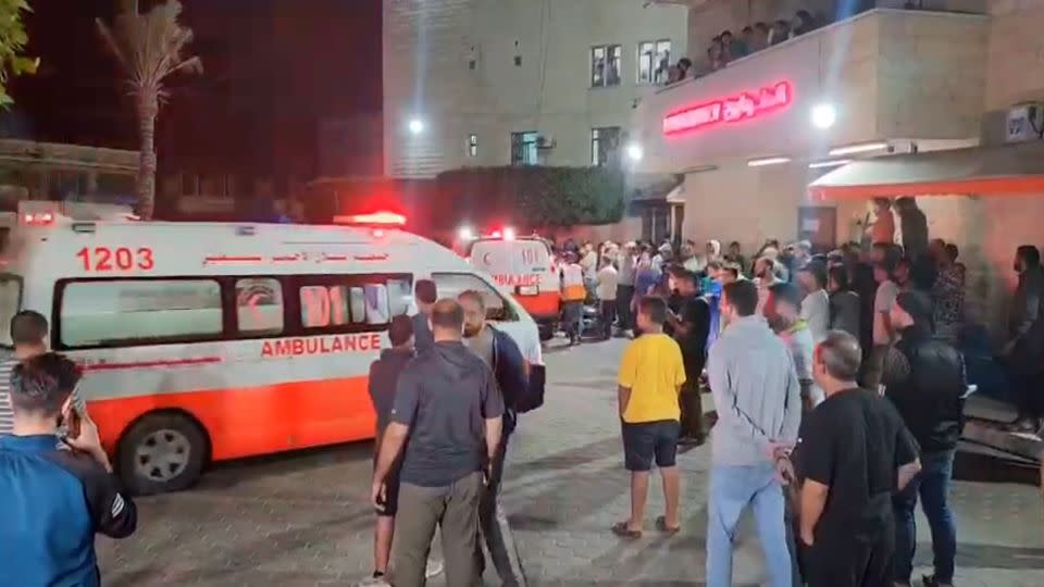 Dozens were taken to the hospital following the explosion at the camp. - CNN