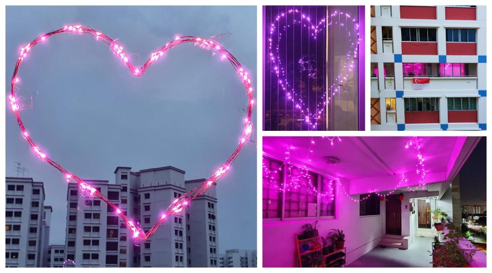 Pink Dot 2020 organisers called for people across Singapore to light up their homes with pink lights, in lieu of Pink Dot’s traditional night light-up of Hong Lim Park. Households across the island decorated their homes and windows with fairy lights to affirm their support for LGBTQ equality. (Photos: Submissions to Pink Dot)