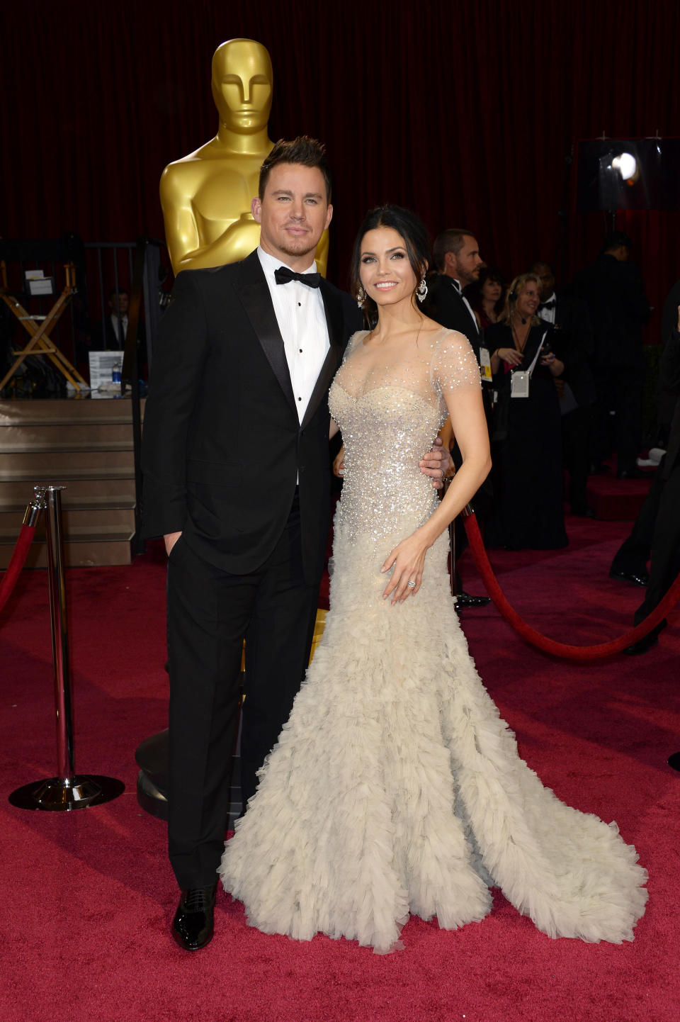 Channing Tatum, left, and Jenna Dewan arrive at the Oscars on Sunday, March 2, 2014, at the Dolby Theatre in Los Angeles. (Photo by Dan Steinberg/Invision/AP)