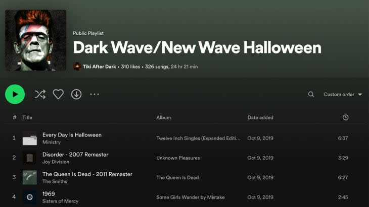 Dark Wave and New Wave music playlist from Spotify