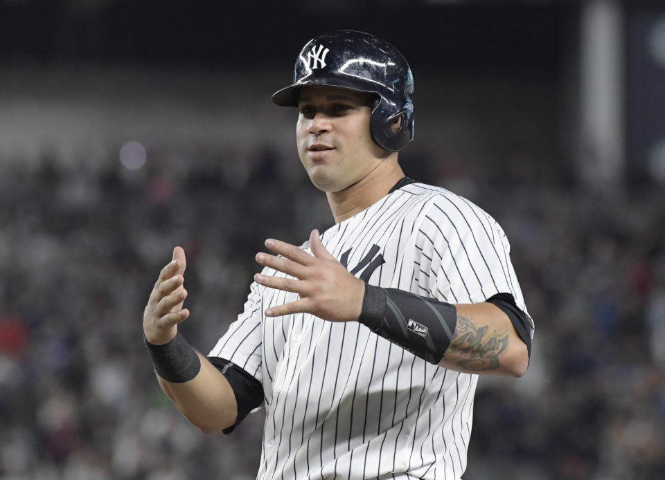 Gary Sanchez is a defensive liability behind the plate for the Yankees. (AP)