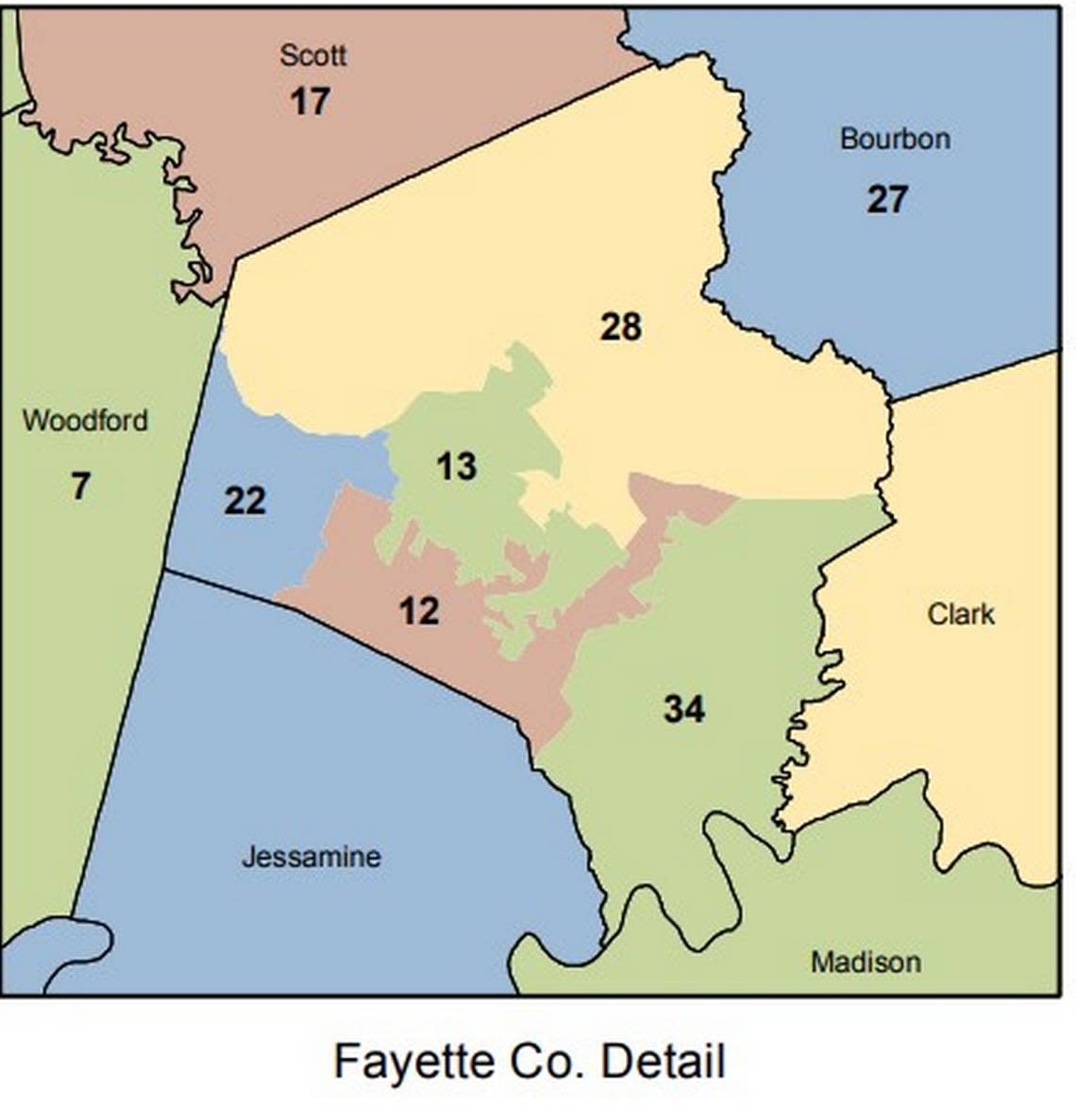 The previous map for Lexington’s Senate District 12.