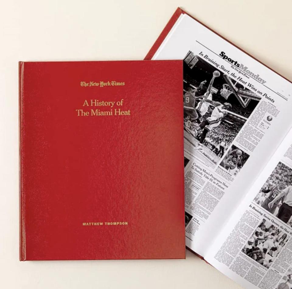 New York Times Custom Basketball Book: A History of the Miami Heat (Image: Uncommon Goods)