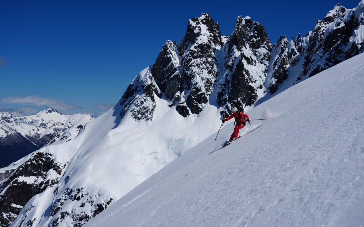 Lucy Aspen skiing in Patagonia