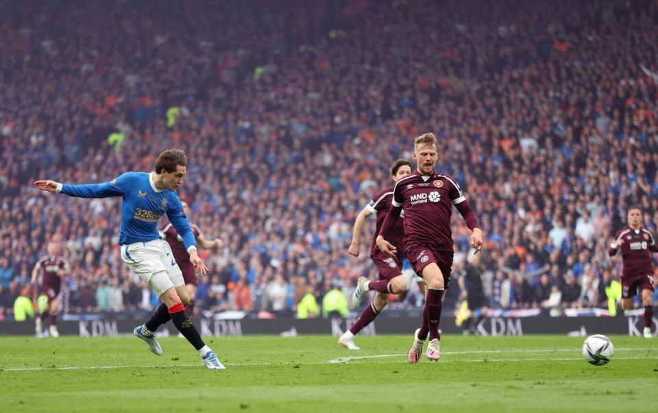 Rangers' Scott Wright scores their second goal - REUTERS/Russell Cheyne