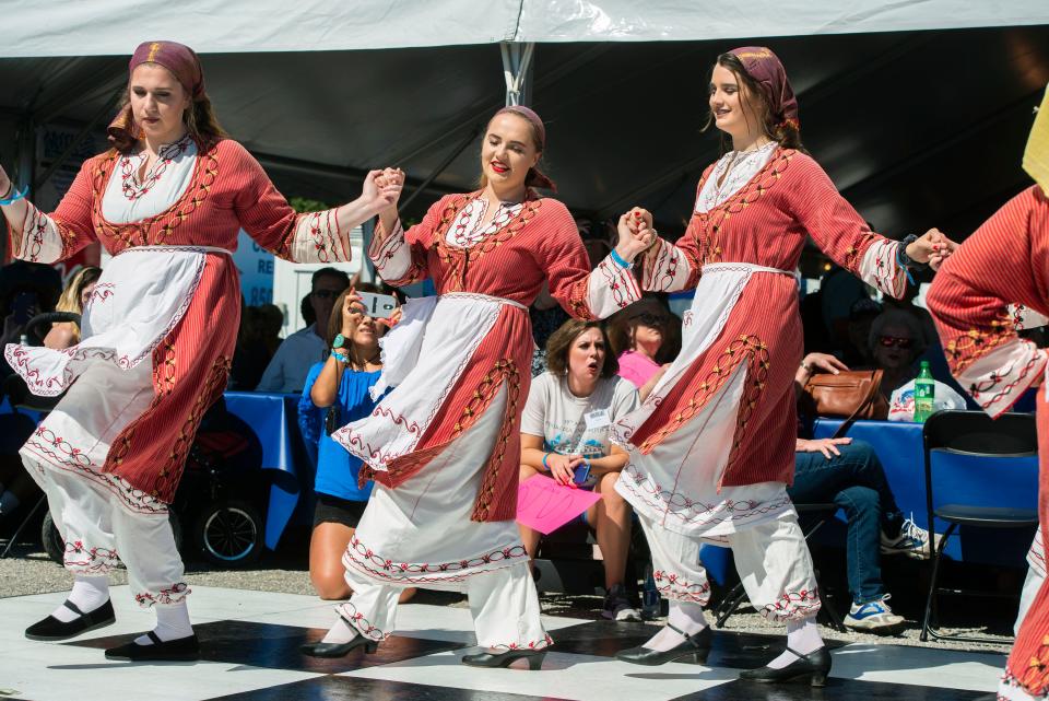 Dancers perform for the crowd Saturday, October 13, 2018 during the Pensacola Greek Festival at the Annunciation Greek Orthodox Church.