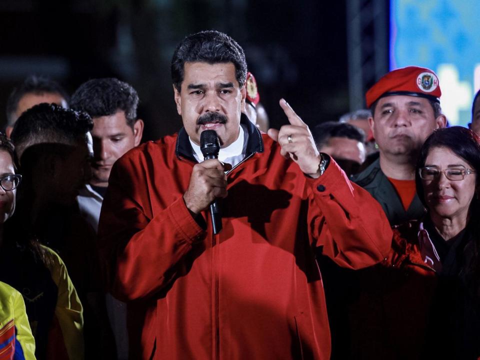 Maduro celebrates election results after vote on his proposed Constituent Assembly (EPA)