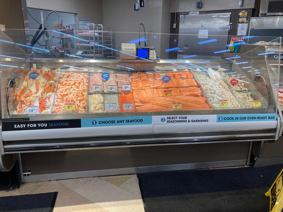 A fish counter at Kroger