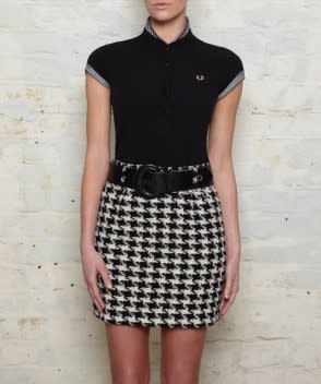 A houndstooth pencil skirt and matching collared shirt from Amy Winehouse's Fall collection. Photo courtesy of Fred Perry