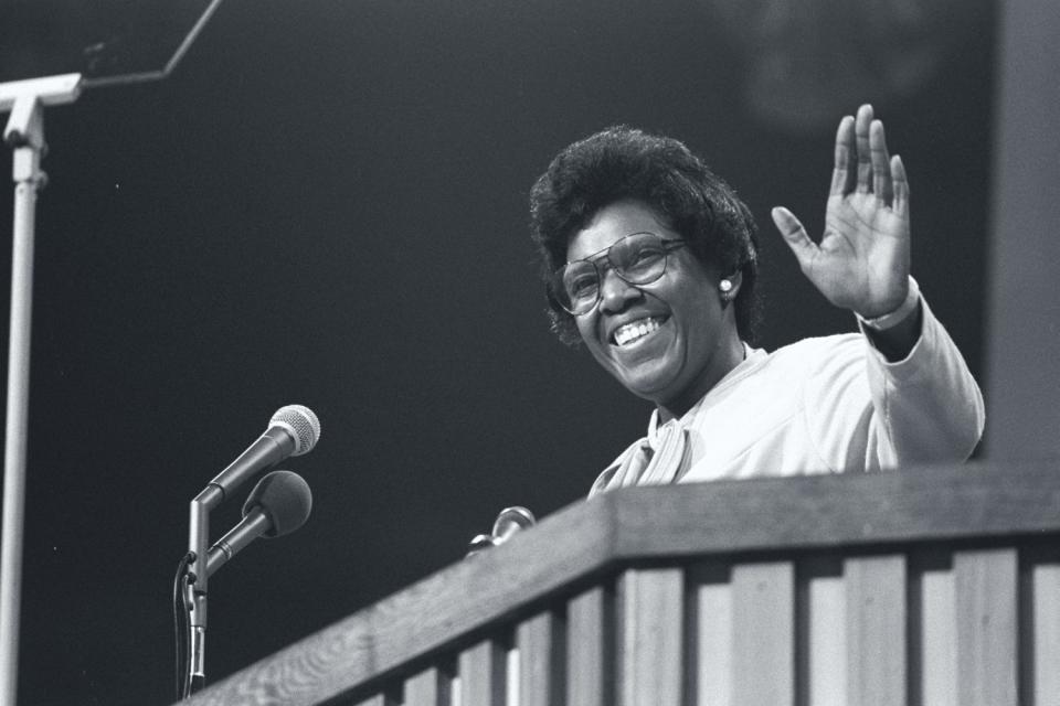 Rep. Barbara Jordan before her keynote speech at the Democratic National Convention in 1976