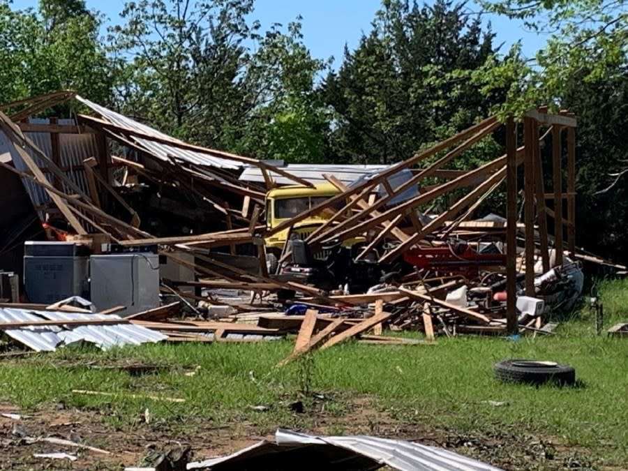 Damage from April 26, 2024, storm in Wilson County, Kansas. (Courtesy Wilson County Emergency Management)