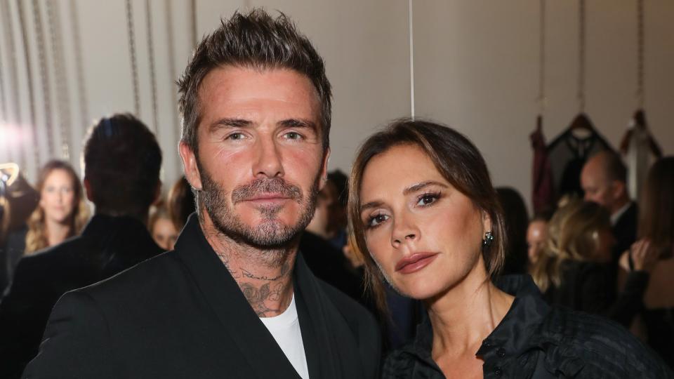 The star's wife Victoria Beckham wasn't with him. (Darren Gerrish/WireImage for White Company)