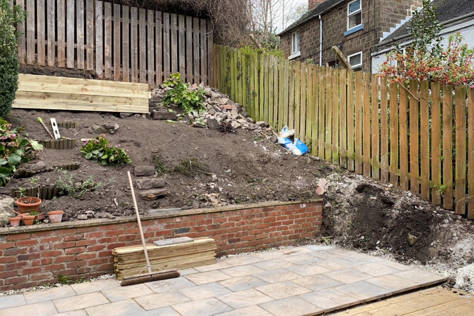 When they first moved in the house's garden was just a mound of dirt (@ashmatkingroundworksandlandscaping/Caters)