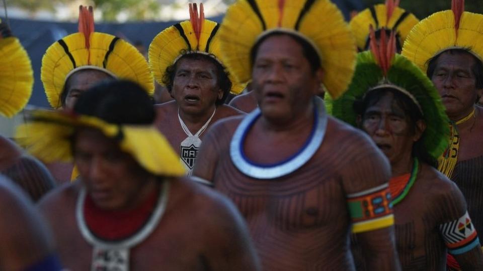 Protesto indígena em Brasília em abril de 2022