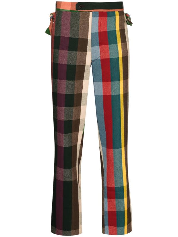 <p><strong>Bode High-Waisted Plaid Trousers, $981, <a href="https://rstyle.me/+CpgYuPGRj4MQM0Ds6s2QJQ" rel="nofollow noopener" target="_blank" data-ylk="slk:available here;elm:context_link;itc:0;sec:content-canvas" class="link ">available here</a>:</strong> "If I ever graduate out of sweatpants-and-leggings-only land, I want fun pants to wear. These most definitely count."</p>
