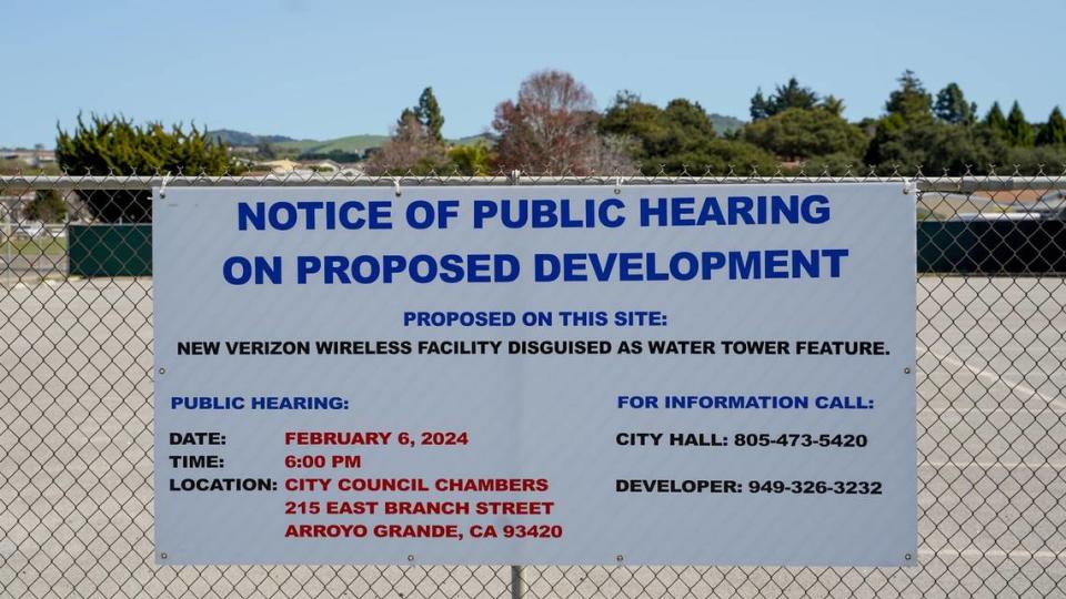 Sunrise Terrace Mobile Home Park residents are concerned a proposed Verizon 5G tower could hurt health and property values in their park March 8, 2024. The proposed tower was denied by the Arroyo Grande Planning Commission.