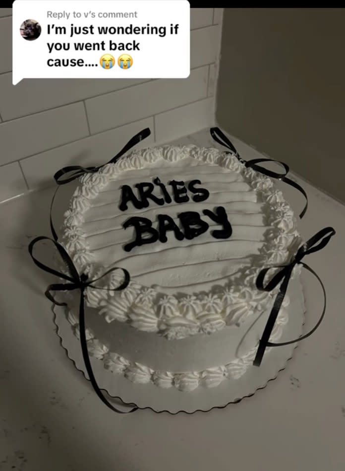 The “Aries baby” said she went back to Walmart’s bakery department and demanded that they correct the cake. TikTok/peychimack