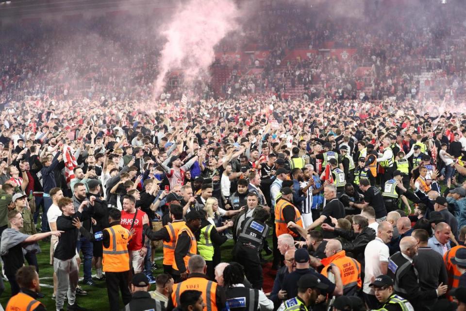 Three people have been arrested after fights broke out at the Southampton v West Brom match on Friday <i>(Image: Stuart Martin)</i>