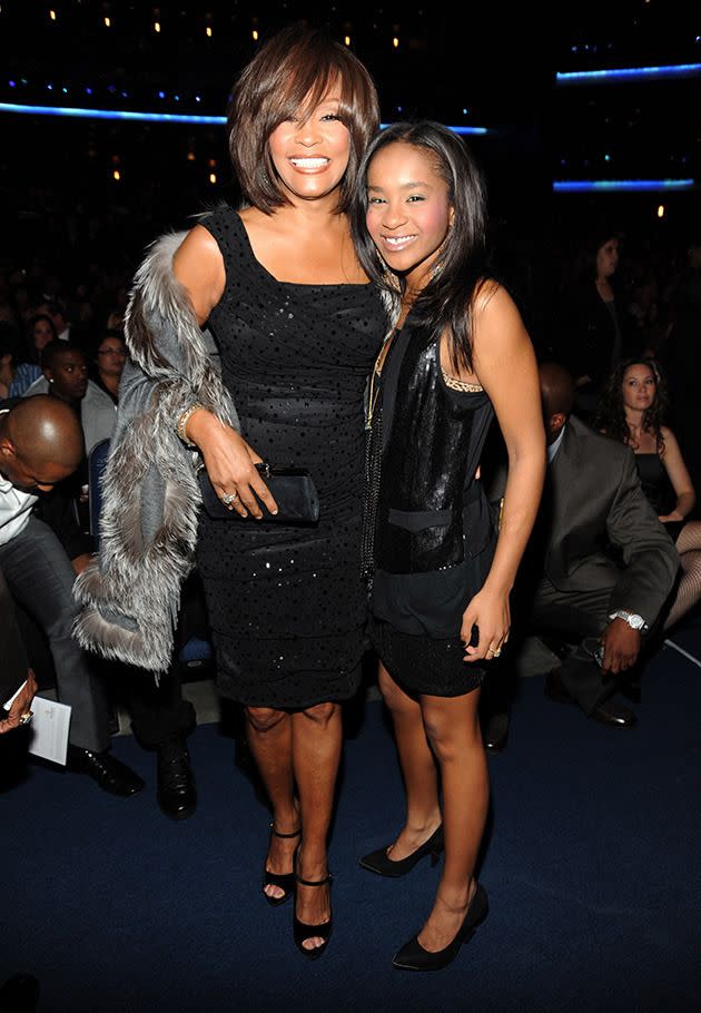 Bobbi Kristina with her mother, singer Whitney Houston, in 2009. Photo: Getty Images