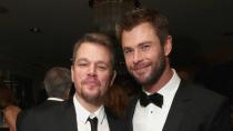 Close pals Chris Hemsworth and Matt Damon are living their best lives with their wives and kids at their side.