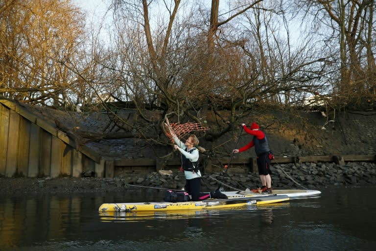 Activists collecting rubbish on the Thames are also trying to raise awareness about the extent of the problem