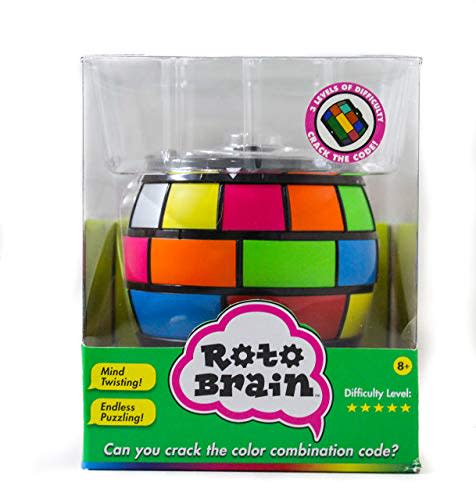 Roto Brain 3D Puzzle Sphere - Brain Teaser Puzzle Game to Fidget, Twist, Turn - 3 Levels of Difficulty, Crack The Code for This IQ | Memory Booster! for Kids and Adults, Age 8+ (Amazon / Amazon)