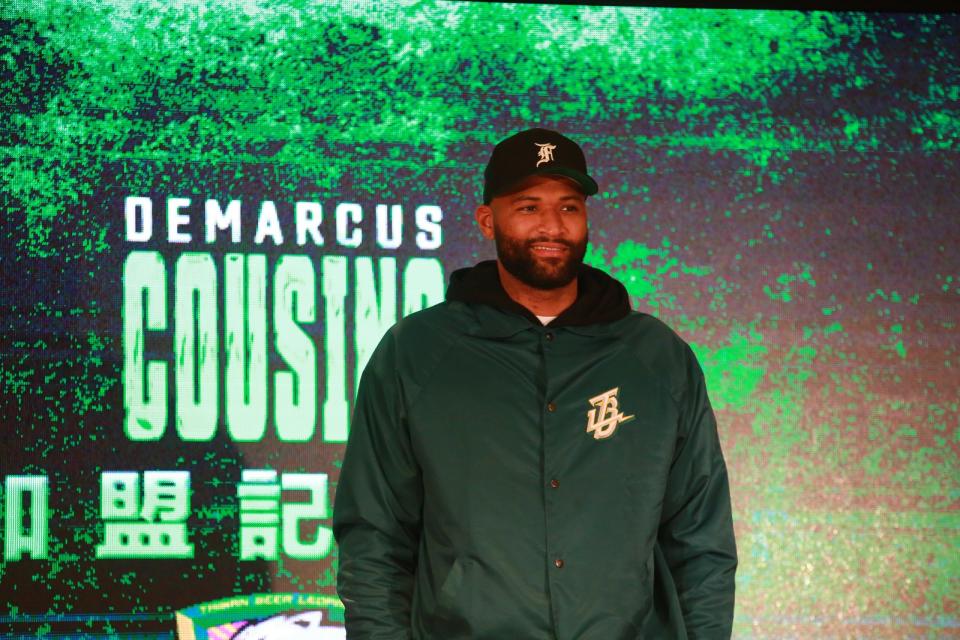 台啤永豐雲豹今（19日）為NBA球星卡森斯（DeMarcus Cousins）舉辦加盟記者會。林建嘉攝