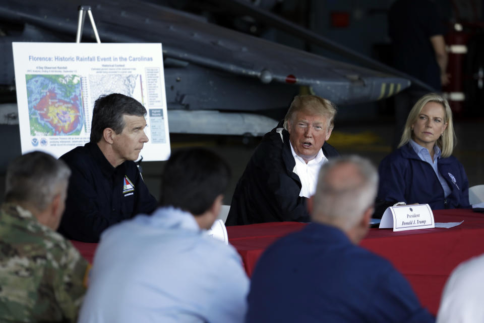 Trump surveys Florence storm damage in North Carolina